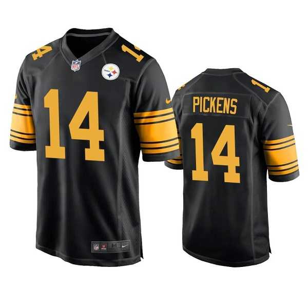 Men & Women & Youth Pittsburgh Steelers #14 George Pickens Black Color Rush Stitched Jersey